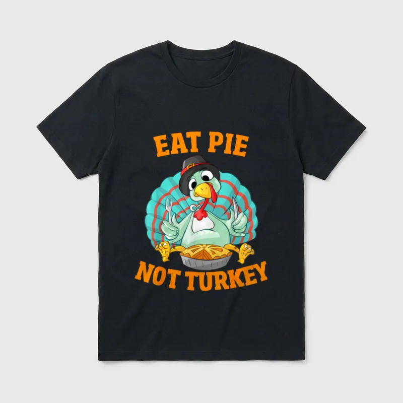 Vegetarian Thanksgiving Eat Pie T-Shirt – Classic T-Shirt in Black