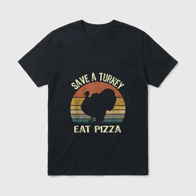 Vintage Thanksgiving For Vegans T-Shirt – Classic T-Shirt in Black
