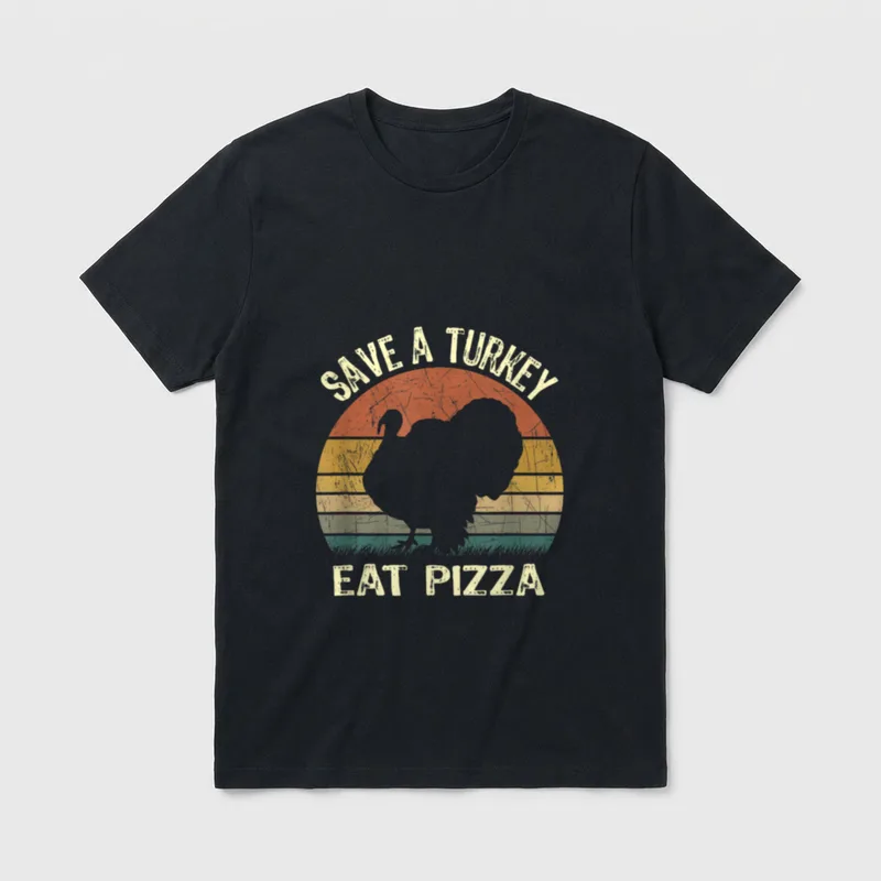 Vintage Thanksgiving For Vegans T-Shirt – Classic T-Shirt in Black