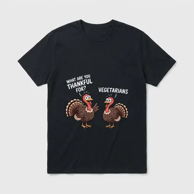 Turkey Thankful for Vegetarians T-Shirt – Classic T-Shirt in Black