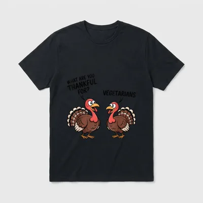 Turkey Thankful for Vegetarians Thanksgiving T-Shirt – Classic T-Shirt in Black