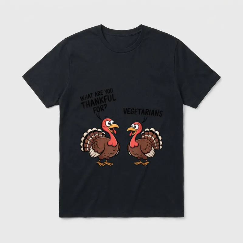 Turkey Thankful for Vegetarians Thanksgiving T-Shirt – Classic T-Shirt in Black