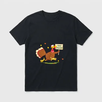 Funny Turkey Says EAT T-Shirt – Classic T-Shirt in Black