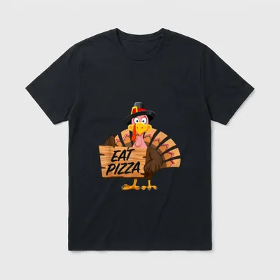 Funny Turkey Thanksgiving Eat T-Shirt – Classic T-Shirt in Black