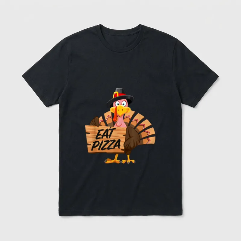 Funny Turkey Thanksgiving Eat T-Shirt – Classic T-Shirt in Black