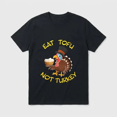 Funny Vegan Vegetarian Thanksgiving T-Shirt – Classic T-Shirt in Black