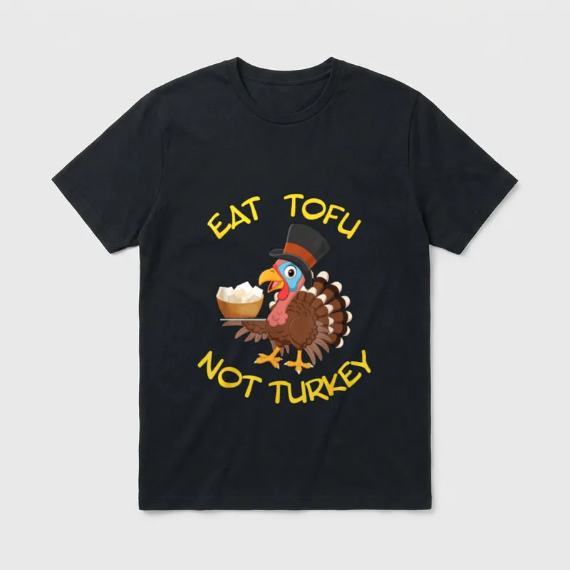 Funny Vegan Vegetarian Thanksgiving T-Shirt – Classic T-Shirt in Black