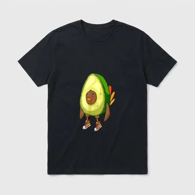 Turkey Avocado Thanksgiving Day T-Shirt – Classic T-Shirt in Black