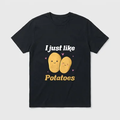 Potato Funny Saying Cute T-Shirt – Classic T-Shirt in Black