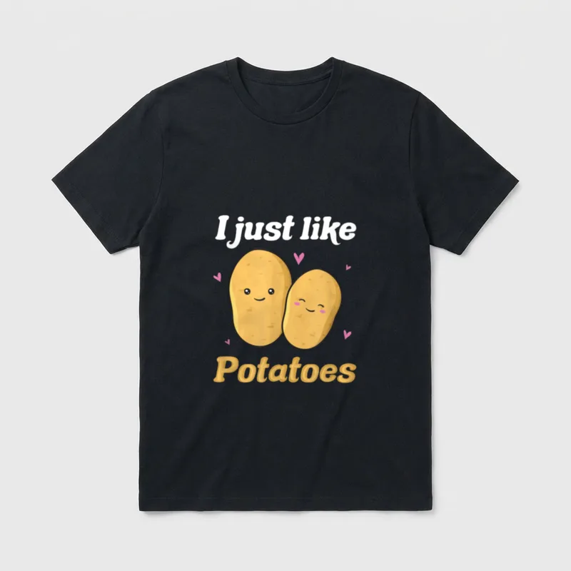 Potato Funny Saying Cute T-Shirt – Classic T-Shirt in Black