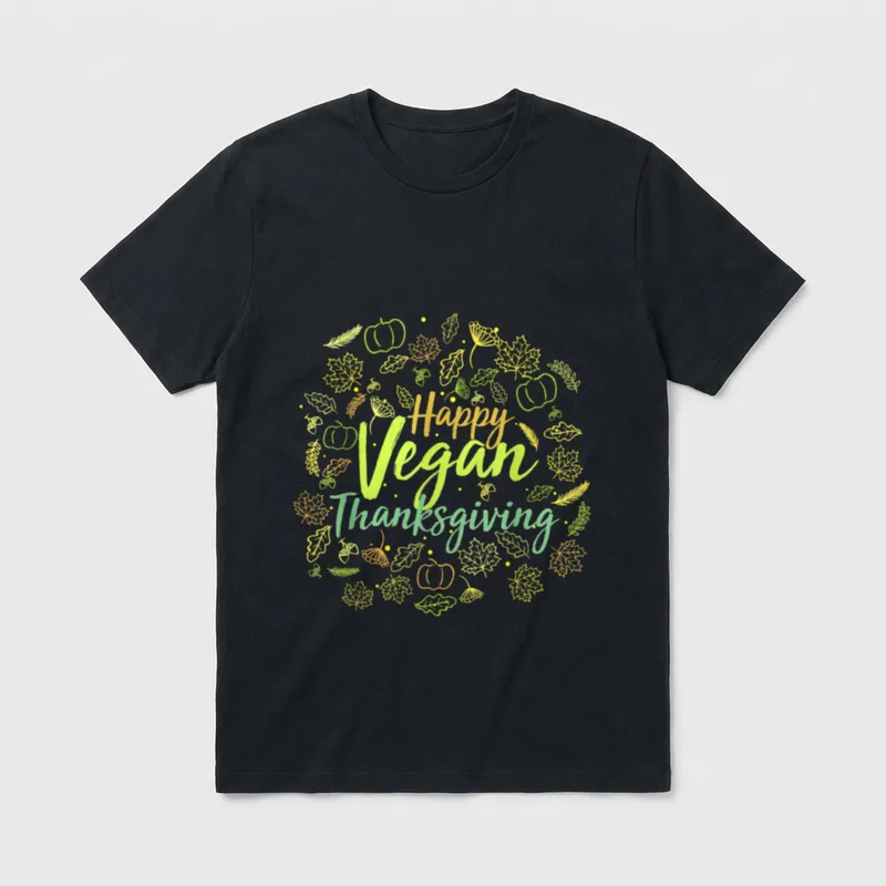 Happy Vegan Thanksgiving Meatless T-Shirt – Classic T-Shirt in Black