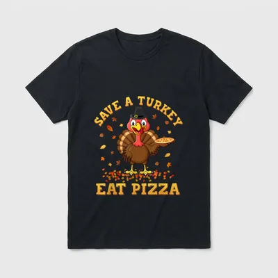 TURKEY EAT PIZZA T-Shirt – Classic T-Shirt in Black