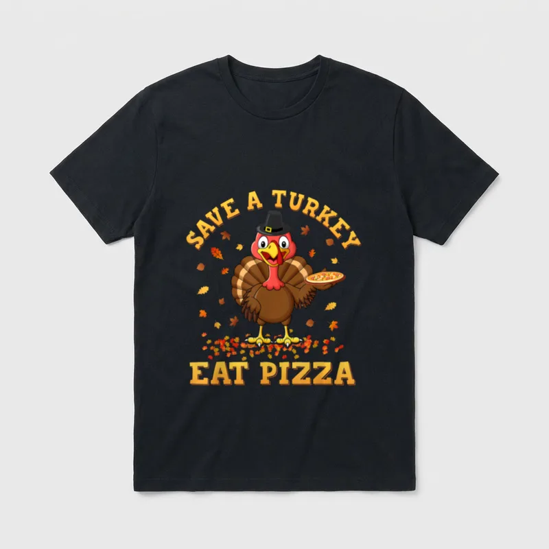 TURKEY EAT PIZZA T-Shirt – Classic T-Shirt in Black