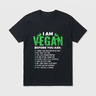 I Am Vegan Before T-Shirt – Classic T-Shirt in Black