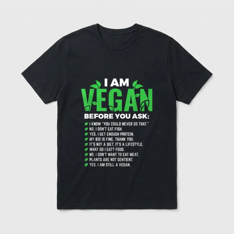 I Am Vegan Before T-Shirt – Classic T-Shirt in Black