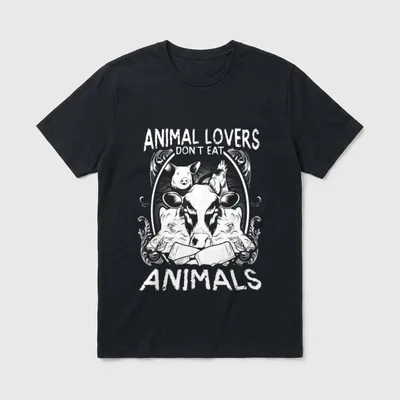 Animal Lovers Don't Eat T-Shirt – Classic T-Shirt in Black