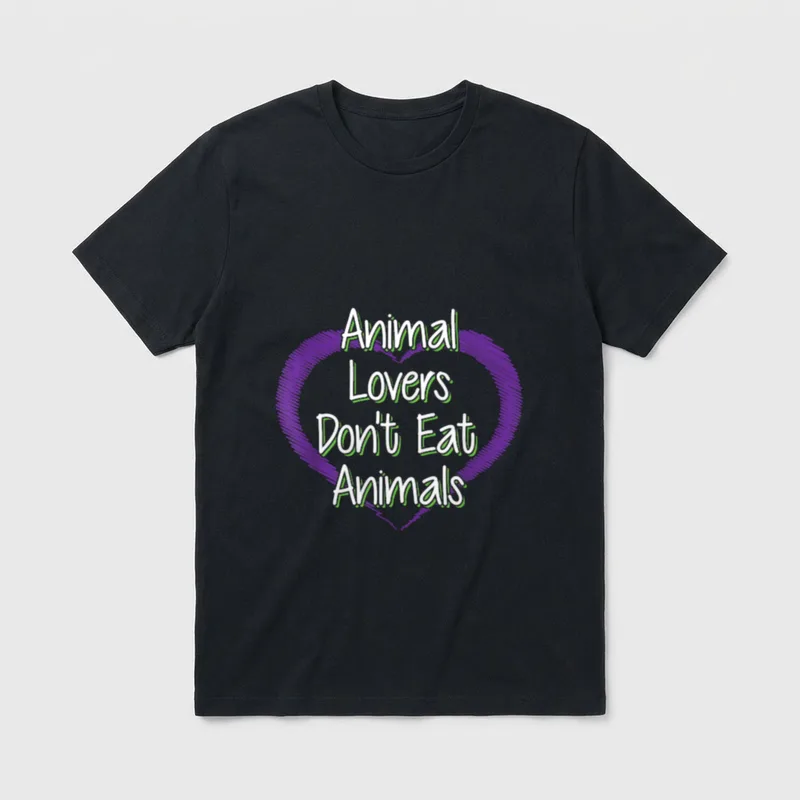 Animal Lovers Don't Eat Animals T-Shirt – Classic T-Shirt in Black