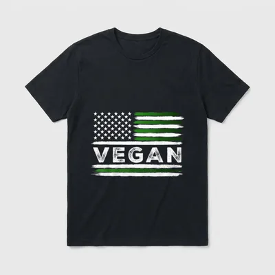 American Flag Vegan USA T-Shirt – Classic T-Shirt in Black