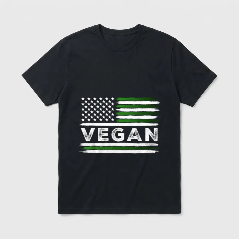 American Flag Vegan USA T-Shirt – Classic T-Shirt in Black