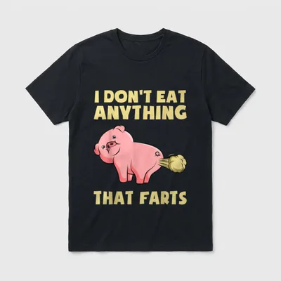 Eat Anything That Farts Vegan Vegetarian T-Shirt – Classic T-Shirt in Black