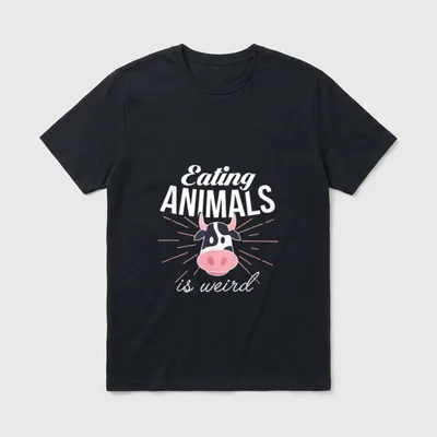 Eating Animals is Weird Vegetarian Shirts T-Shirt – Classic T-Shirt in Black