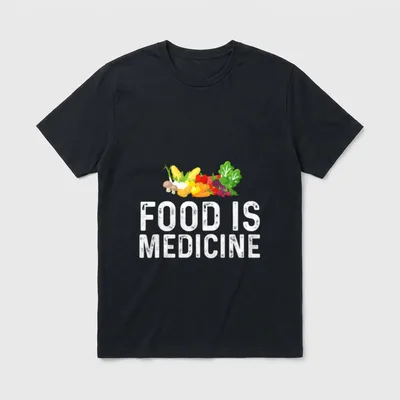 food is medicine for vegan T-Shirt – Classic T-Shirt in Black