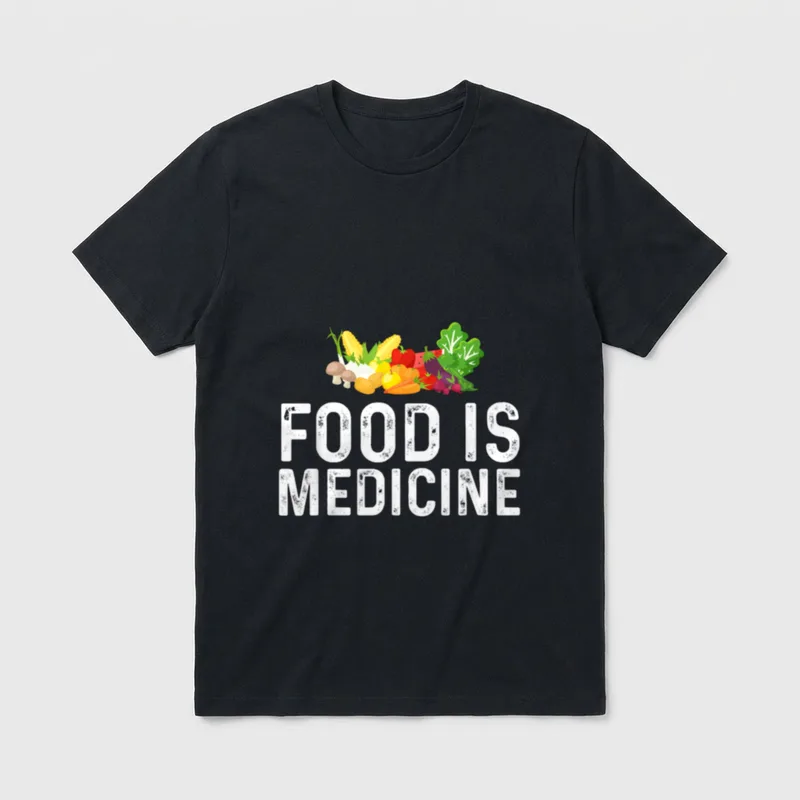 food is medicine for vegan T-Shirt – Classic T-Shirt in Black