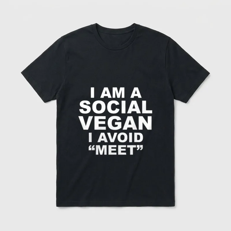 I Am A Social Vegan T-Shirt – Classic T-Shirt in Black