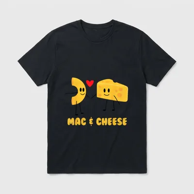 Funny Mac Cheese Love T-Shirt – Classic T-Shirt in Black