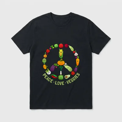 Funny Vegetarian Men Women T-Shirt – Classic T-Shirt in Black