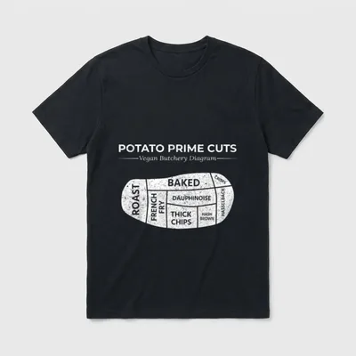 Potato Prime Cuts Funny T-Shirt – Classic T-Shirt in Black