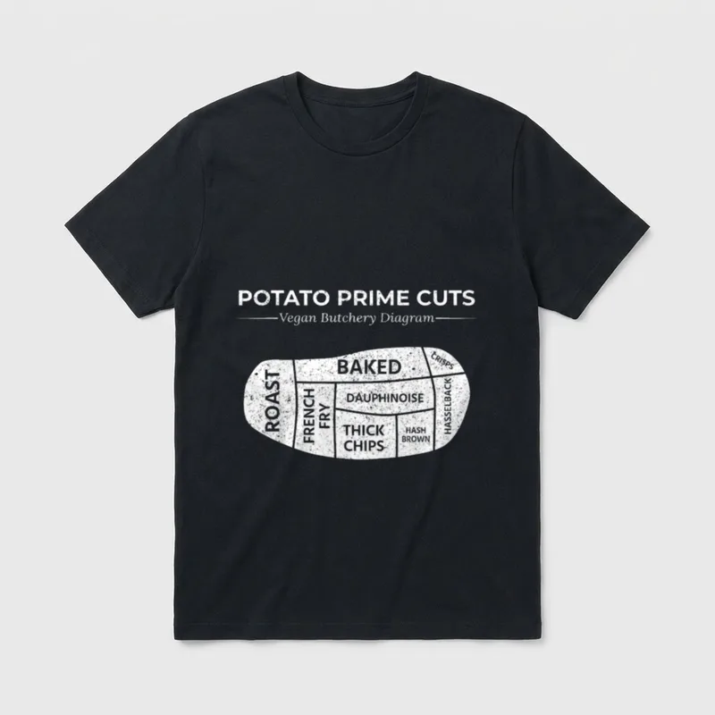 Potato Prime Cuts Funny T-Shirt – Classic T-Shirt in Black