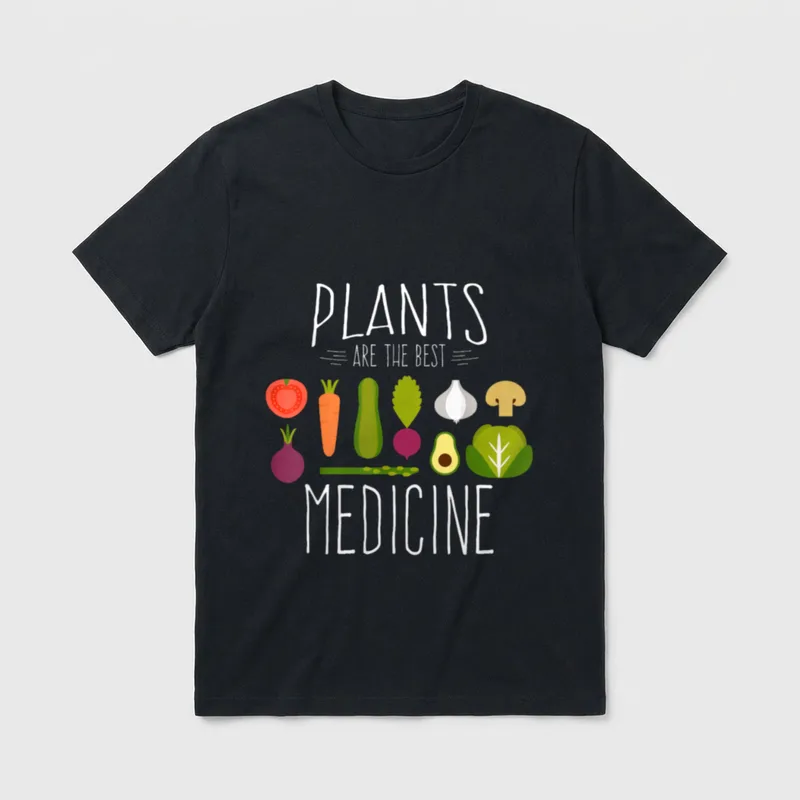 Plants Vegan Funny Vegetables T-Shirt – Classic T-Shirt in Black