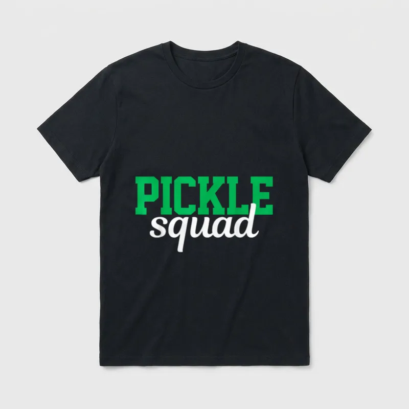 Pickle Squad Vegan Veggie & Vegetable Shirts T-Shirt – "PICKLE squad" in green and white text – Classic T-Shirt in Black