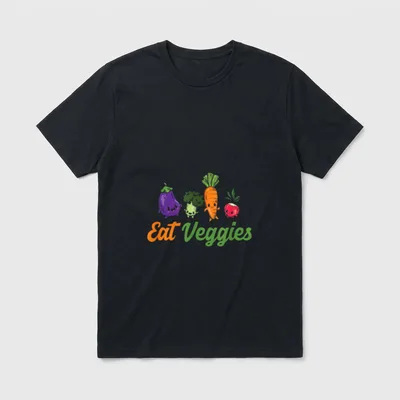 Eat Veggies Vegetarian Vegans T-Shirt – Classic T-Shirt in Black