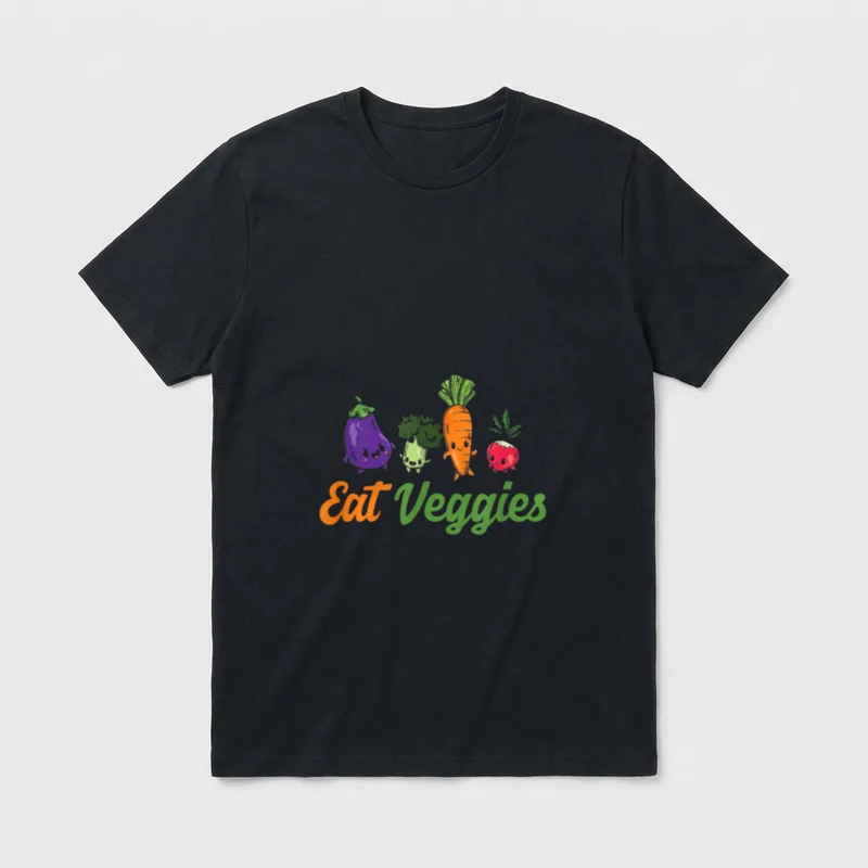 Eat Veggies Vegetarian Vegans T-Shirt – Classic T-Shirt in Black