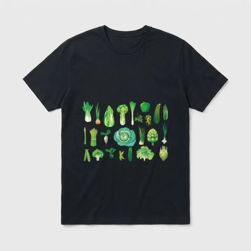 Green Vegetables Veggies Cute T-Shirt – Classic T-Shirt in Black