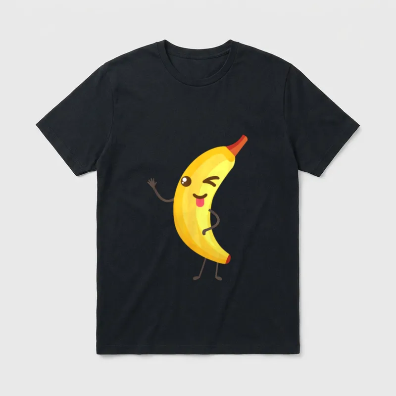 Winky Banana With Tongue T-Shirt – Classic T-Shirt in Black