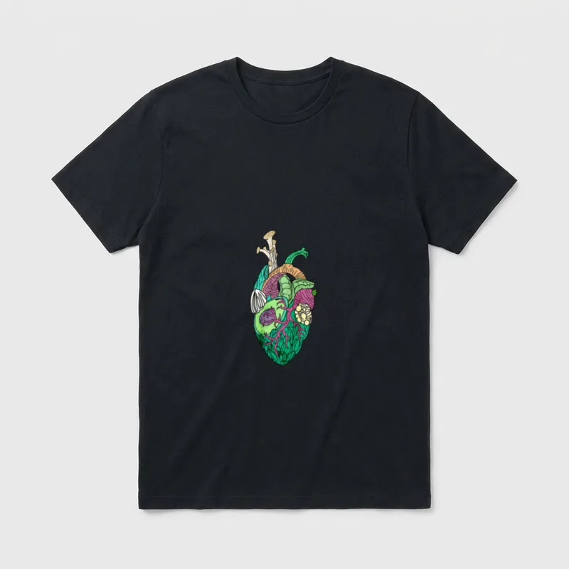 Vegan Women Heart Veggie T-Shirt – Classic T-Shirt in Black