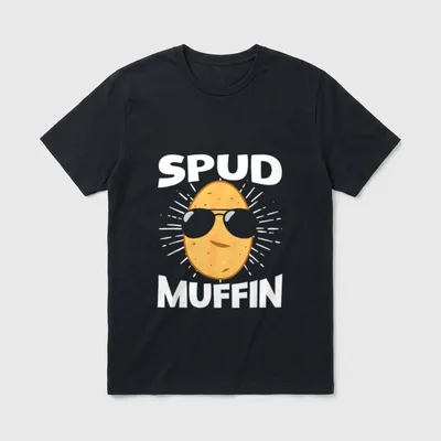 Vegan Spud Muffin Vegetarian T-Shirt – Classic T-Shirt in Black