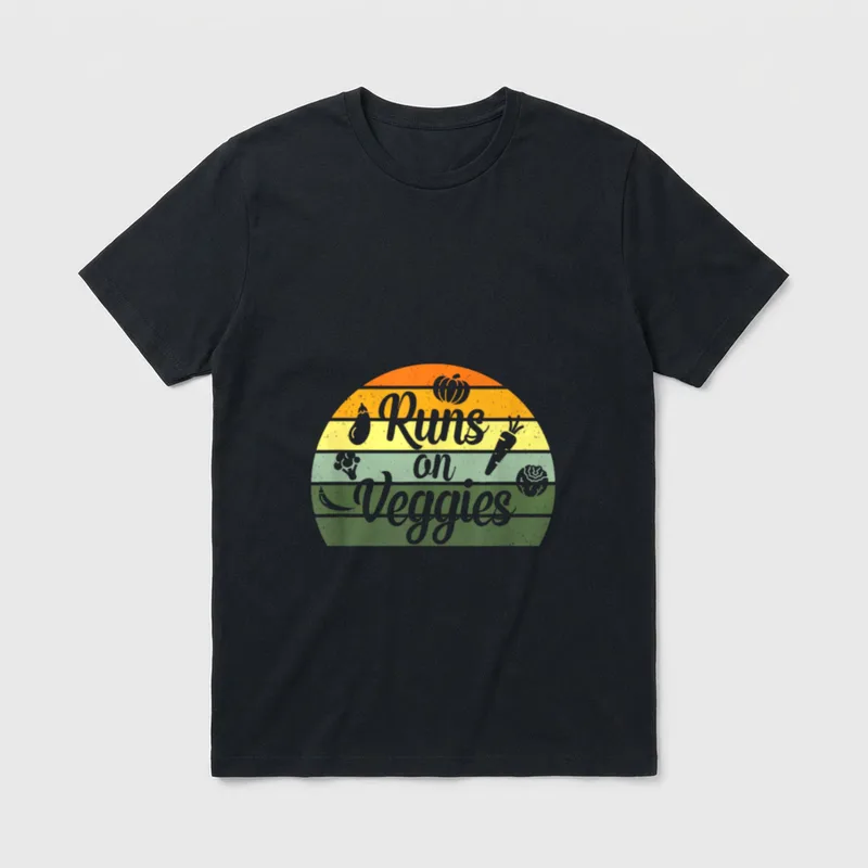 Retro Vintage Style Vegetarian T-Shirt – Classic T-Shirt in Black