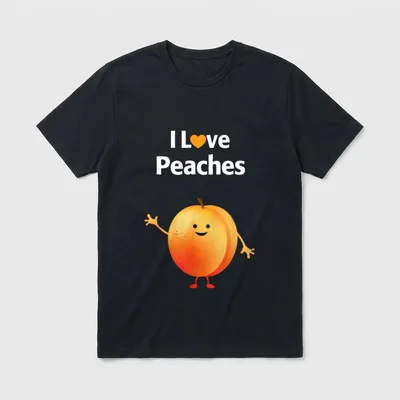 I Love Peaches Fruit T-Shirt – Classic T-Shirt in Black