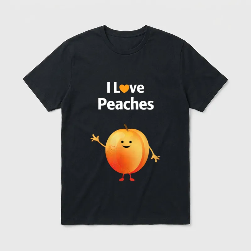 I Love Peaches Fruit T-Shirt – Classic T-Shirt in Black