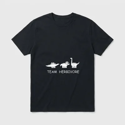 Funny Dinosaur Team Herbivore T-Shirt – Classic T-Shirt in Black