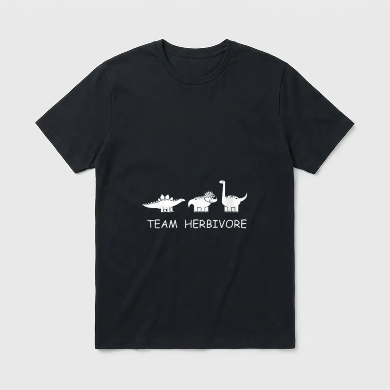 Funny Dinosaur Team Herbivore T-Shirt – Classic T-Shirt in Black