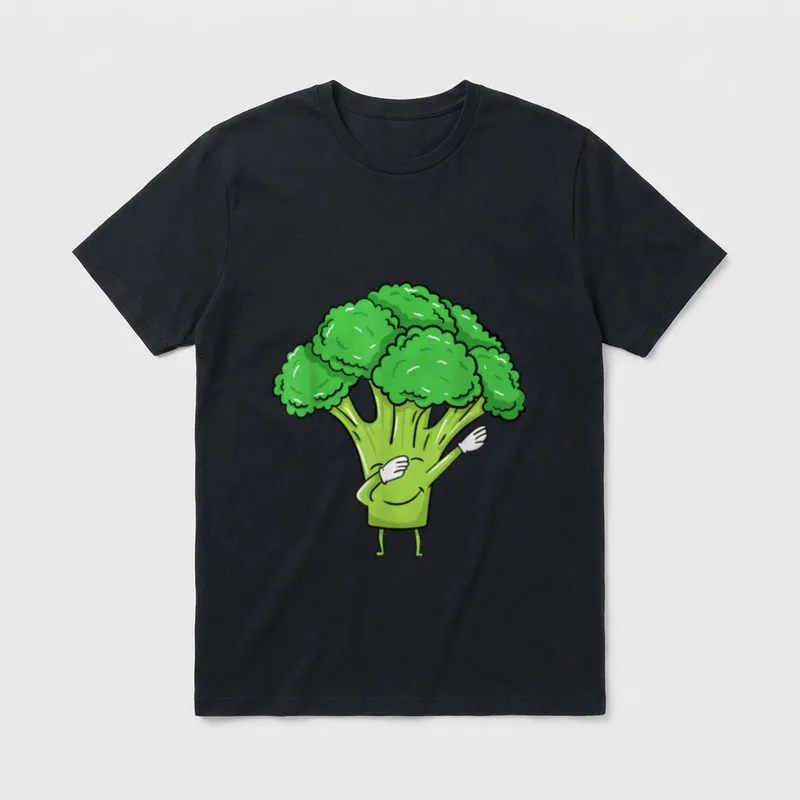 Dabbing Broccoli Lover Vegetable T-Shirt – Classic T-Shirt in Black
