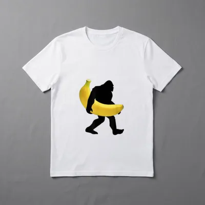 Bigfoot Carrying Banana Fruit T-Shirt – Classic T-Shirt in Black