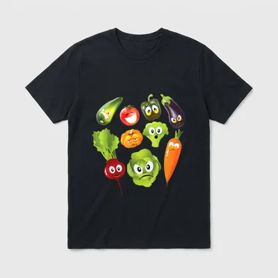Vegetables Cute Veggie Vegan T-Shirt – Classic T-Shirt in Black