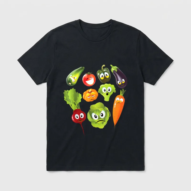 Vegetables Cute Veggie Vegan T-Shirt – Classic T-Shirt in Black