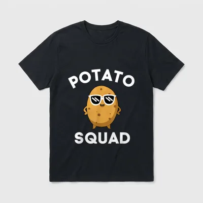 Potato Squad Funny Smiling T-Shirt – Classic T-Shirt in Black